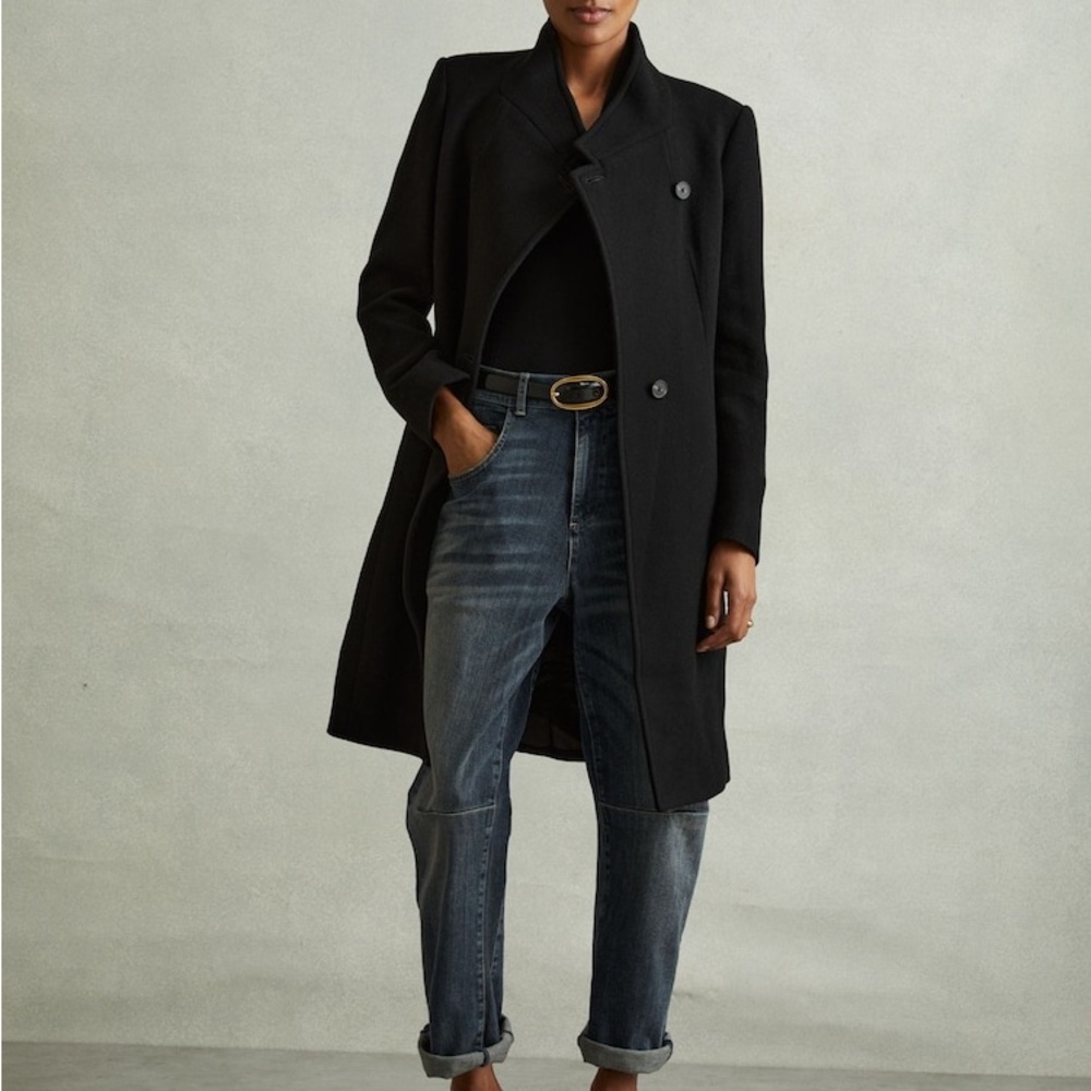 Black Reiss Maude Wool Coat